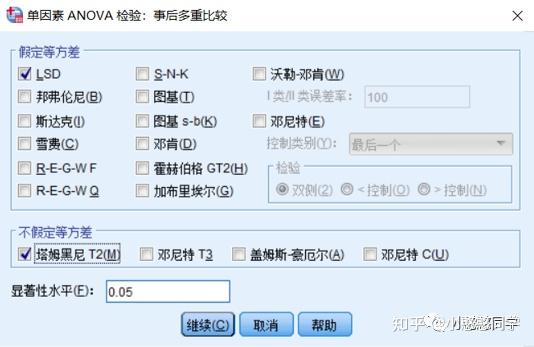 单因素方差分析的两两比较如何选择？